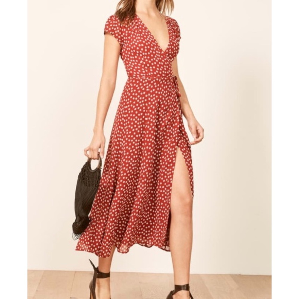 Reformation Petites Carina Dress - Red